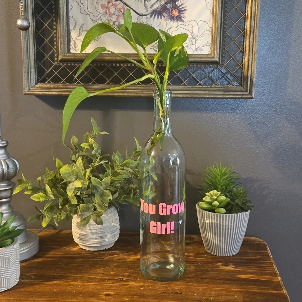 Decorative Wine Bottle YOU GROW GIRL!